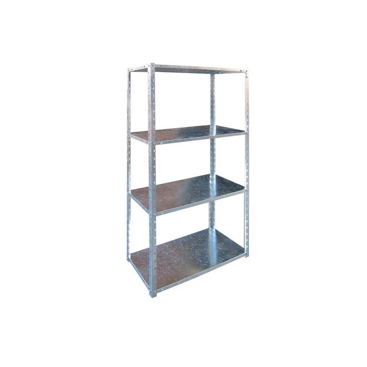 Etagère 4 tablettes L75xP30xH150 cm Acier zingué Résistance 40kg BRIXO - Imagen 2