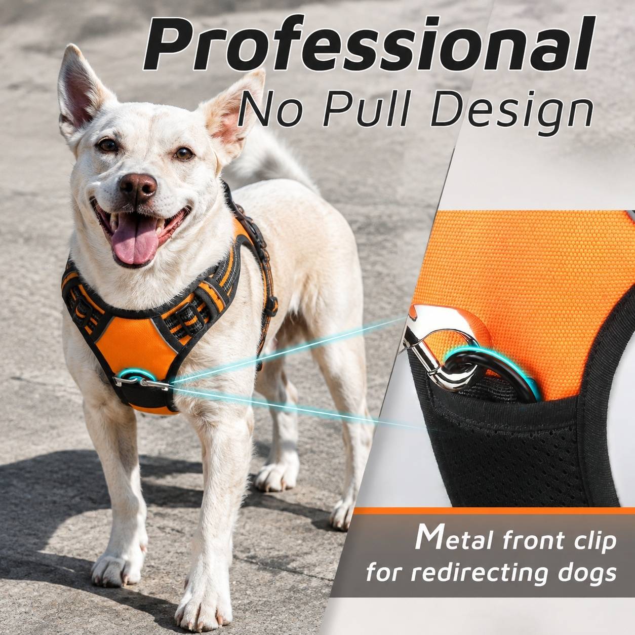 Harnais Anti Traction pour Chien Taille L Respirant Réfléchissant Confortable - Image 3