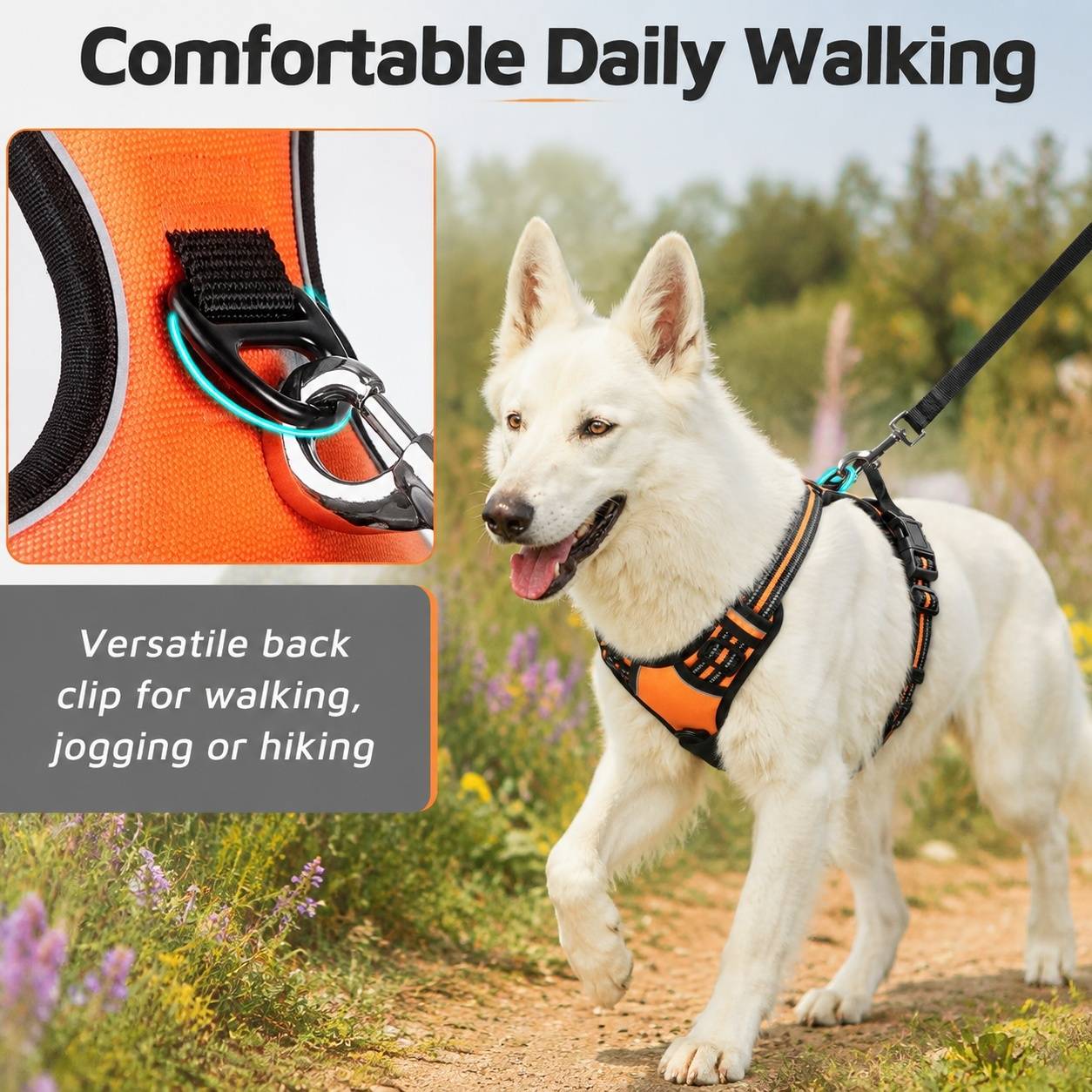 Harnais Anti Traction pour Chien Taille L Respirant Réfléchissant Confortable - Image 4