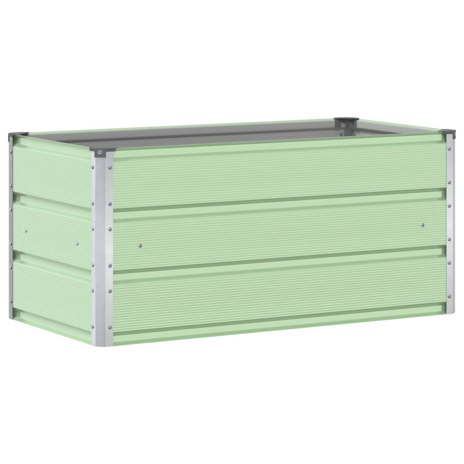 Helloshop26 - Jardinière moderne 100 x 50 x 45 cm style industriel pour jardin terrasse en acier galvanisé vert pastel - Image 1