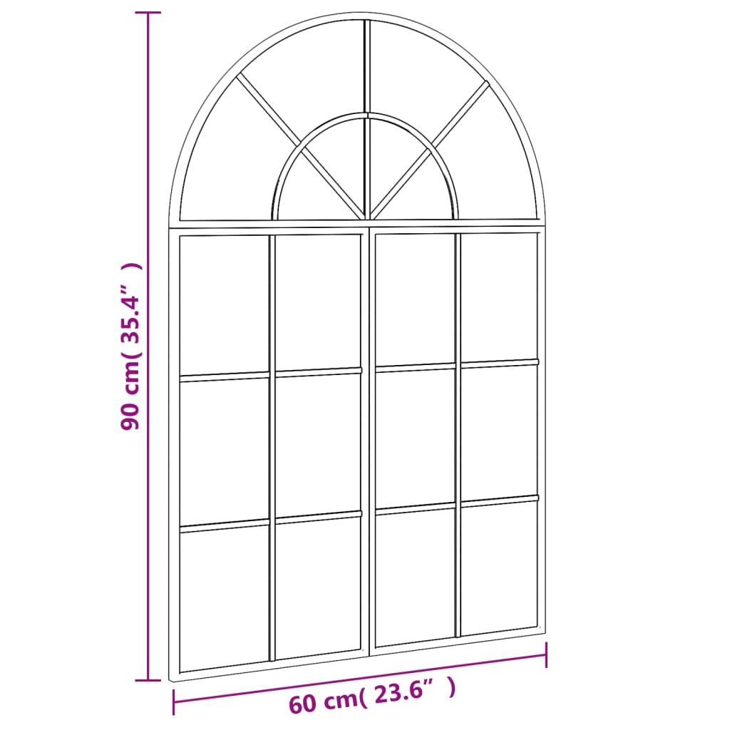 Maison Chic - Miroir mural - Miroir décoratif noir 60x90 cm arche fer - Image 7