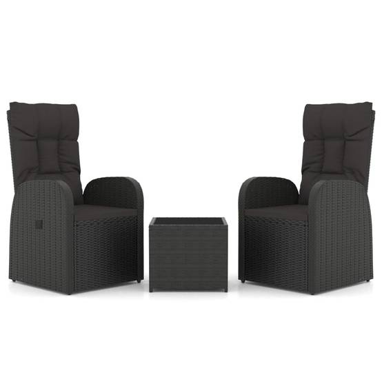 Salon de Jardin 2 Personnes Résine Tressée Fauteuils Inclinables Table Verre – ComfortXL Outdoor Living - Image 2