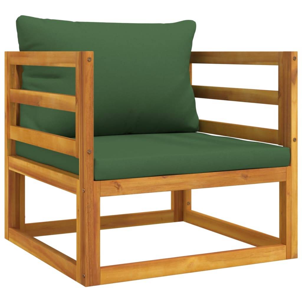 Helloshop26 - Salon de jardin meuble d'extérieur ensemble de mobilier 12 pièces avec coussins vert bois massif - Imagen 5