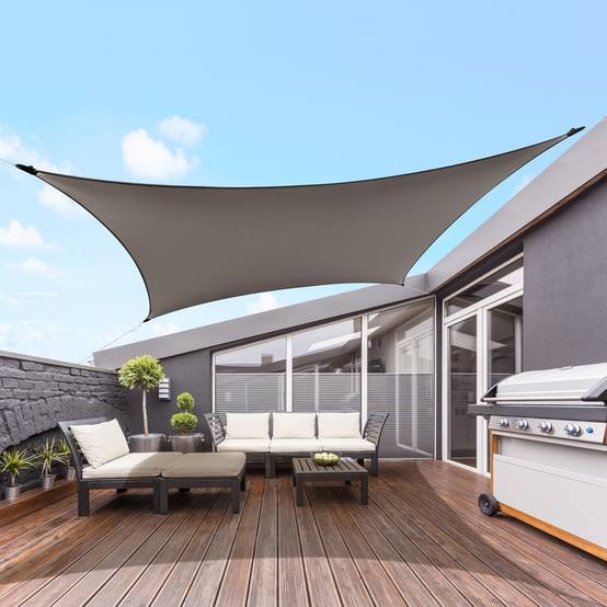 Terre Jardin - Voile d'ombrage rectangulaire extensible Unité Anthracite - Imagen 2
