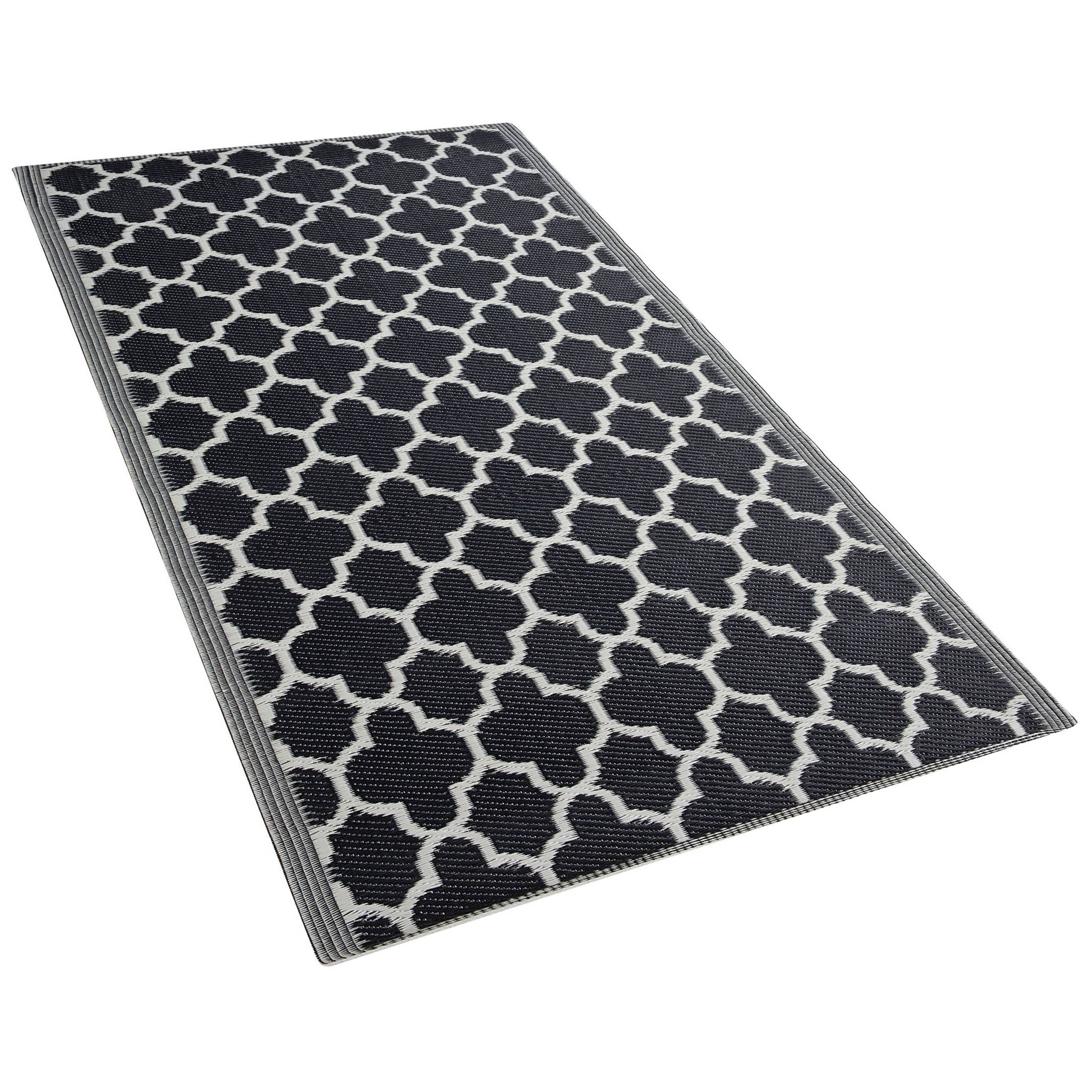 Beliani - Tapis d'Extérieur et d'Intérieur en Polypropylène avec Motif Oriental Blanc pour Terrasse ou Salon au Style Moderne 90 x 180 cm Beliani - Imagen 4