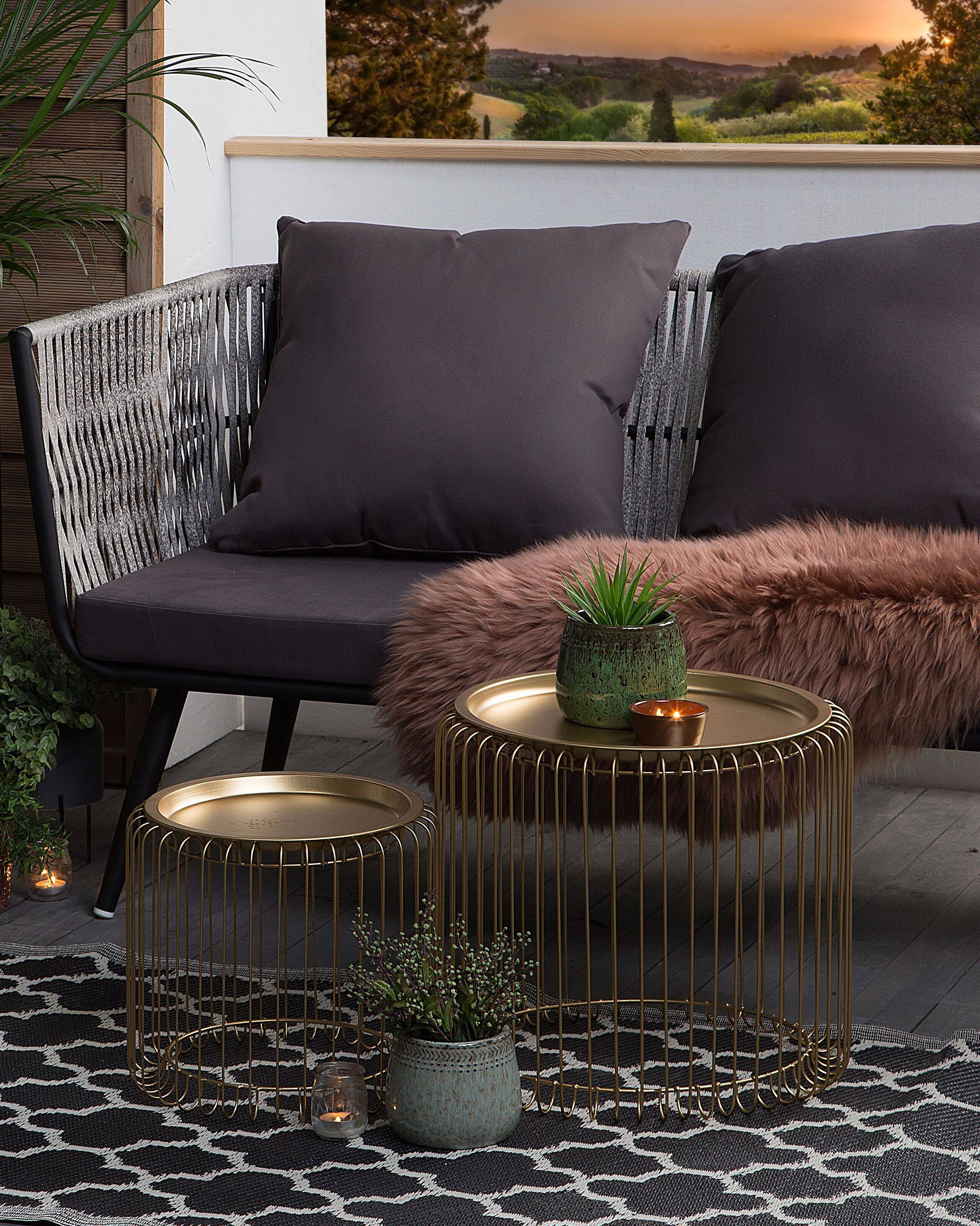 Beliani - Tapis d'Extérieur et d'Intérieur en Polypropylène avec Motif Oriental Blanc pour Terrasse ou Salon au Style Moderne 90 x 180 cm Beliani - Imagen 2