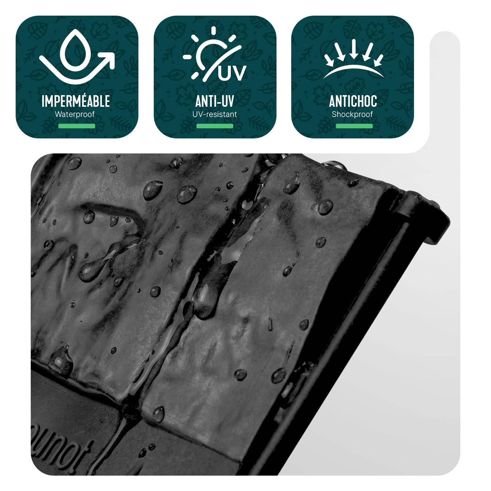 Bordure de jardin imitation pierre 26.7m noir - Hauteur 14cm - Clôture gazon décorative ultra résistant - Lot de 175 - VOUNOT® - Image 4