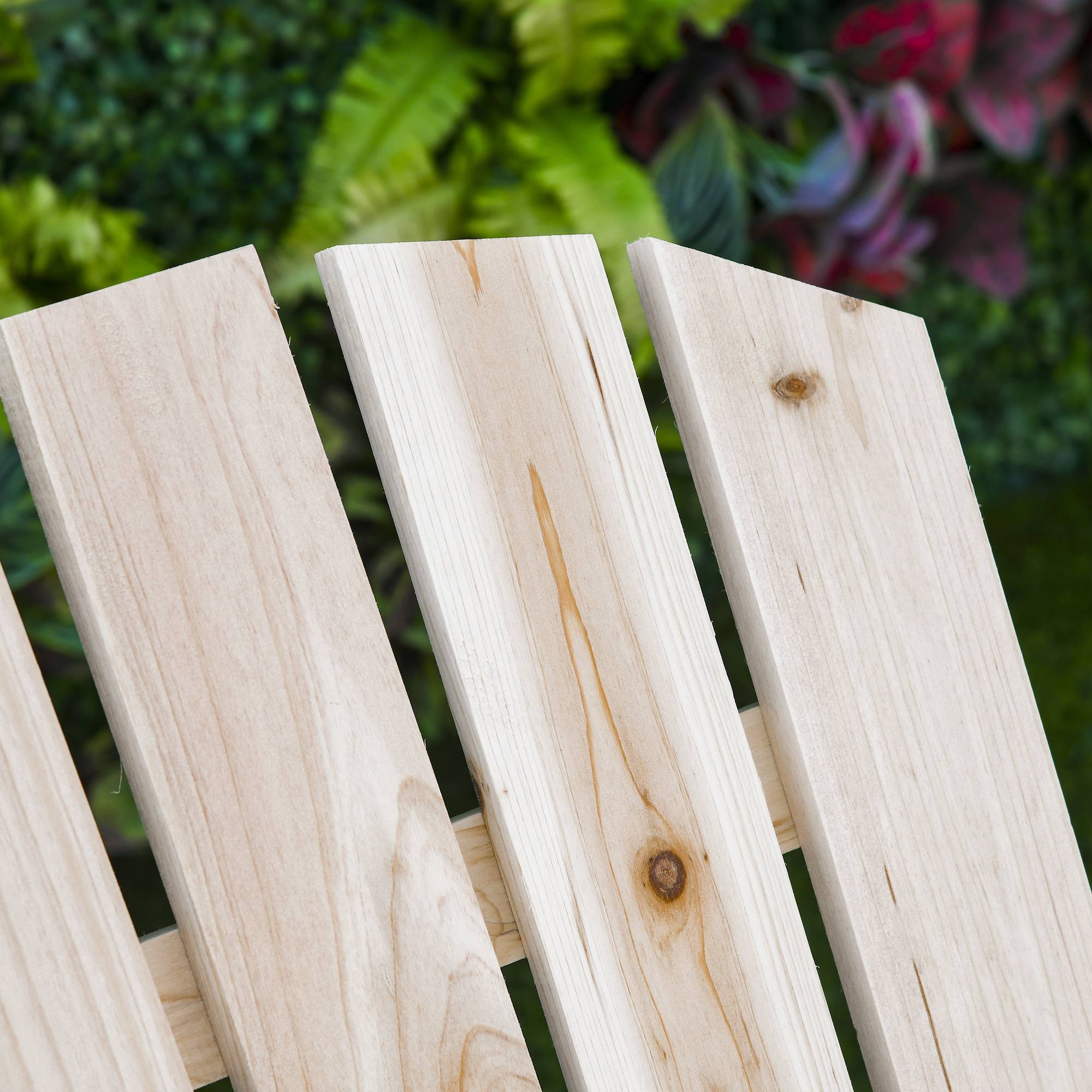 Outsunny - Banc de jardin 2 places design Adirondack assise dossier à lattes larges accoudoirs bois naturel pin lasuré - Outsunny - Imagen 6