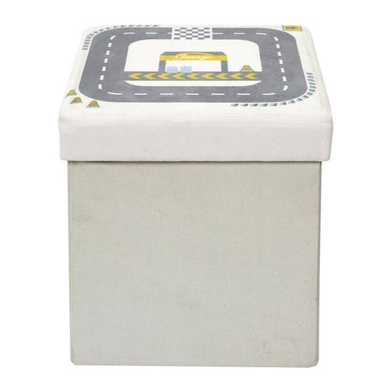 ALTOBUY - Pouf-Coffre Pliable Velours Gris Clair Motif Circuit - CHILD - Image 4