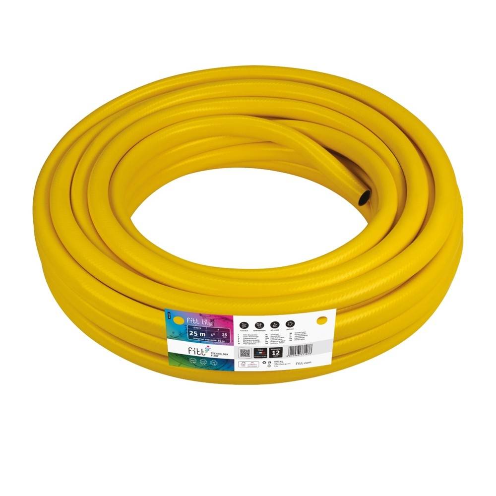 Divers - Tuyau d'arrosage tricoté antivrille jaune - souple et résistant