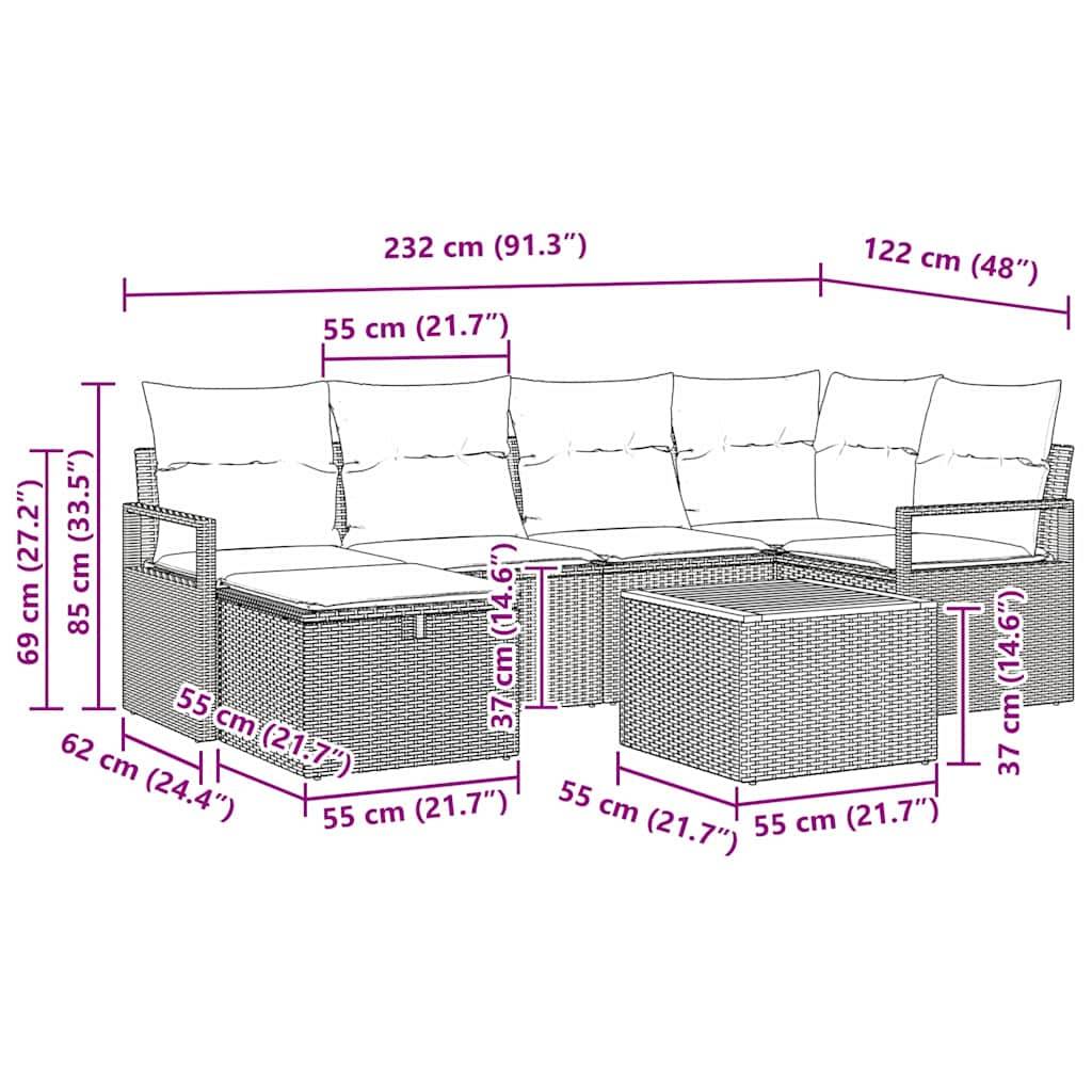 ComfortXL - Salon de Jardin 7 Pièces Polyrotin Tressé avec Rangement Intégré et Pouf pour Patio Noir – ComfortXL Outdoor Living - Image 3