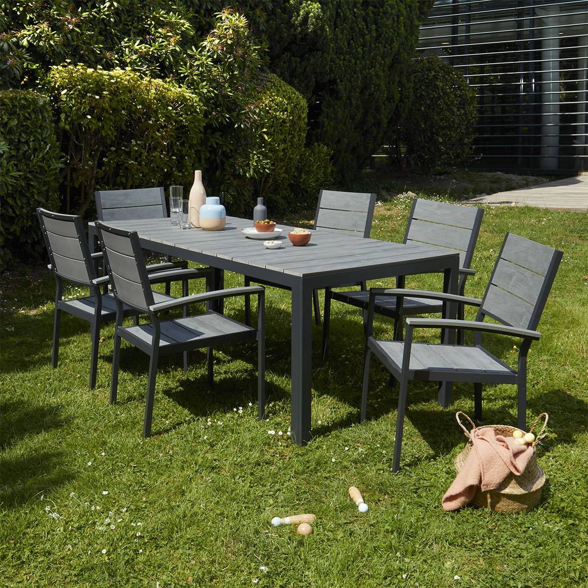 Salon de jardin en aluminium et polywood - 6 fauteuils - Cémonjardin - Imagen 2