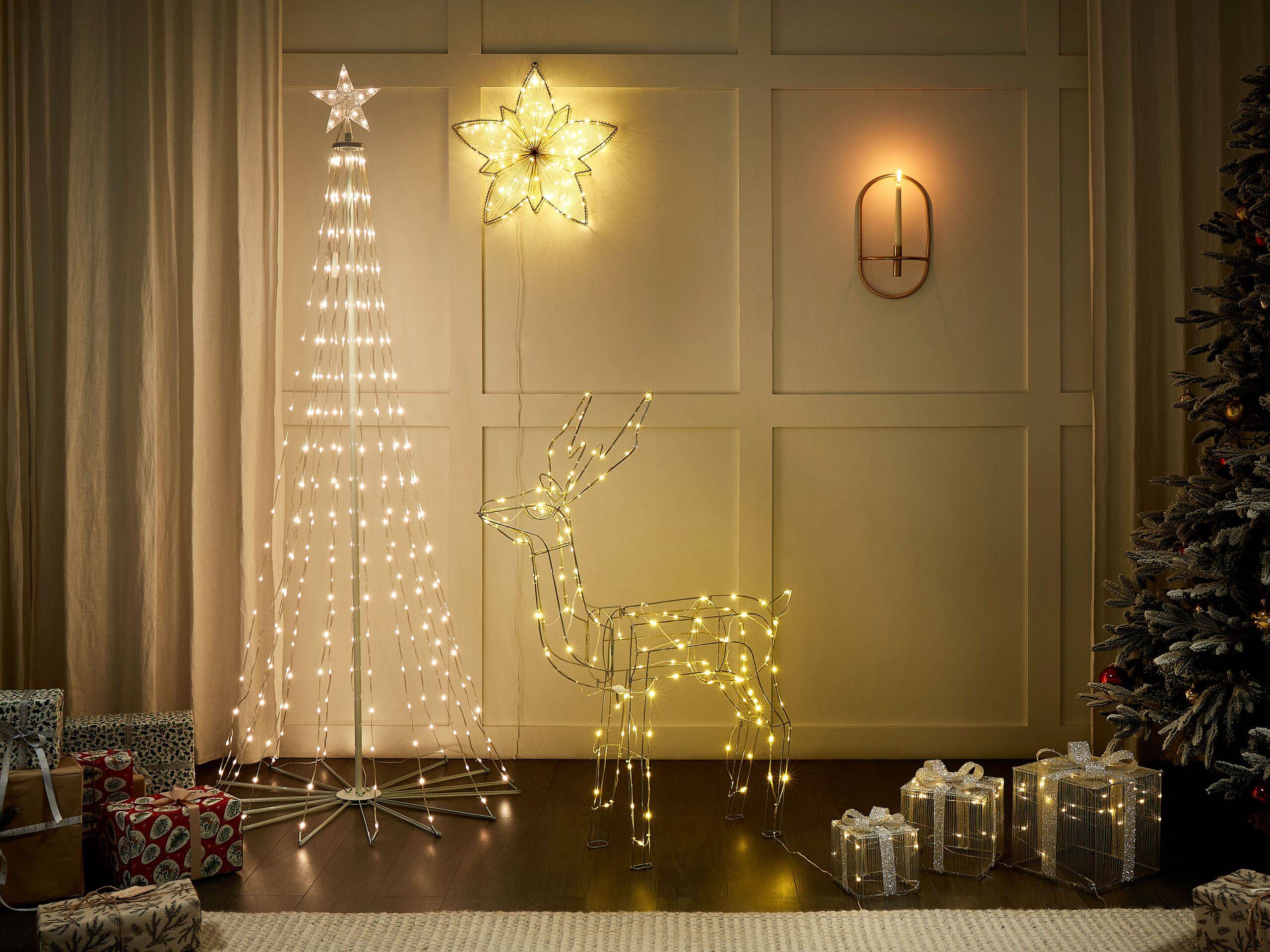 Beliani - Décoration de Jardin et d'Intérieur à LED en Forme de Cerf Argenté 117 cm Accessoire pour Fêtes Eclairage Ludique - Imagen 2