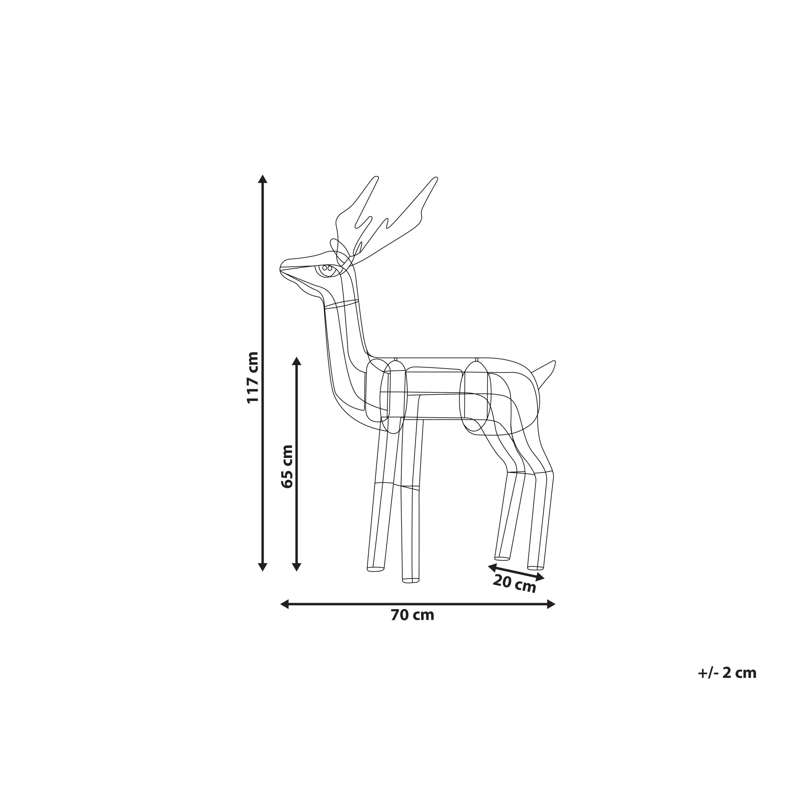 Beliani - Décoration de Jardin et d'Intérieur à LED en Forme de Cerf Argenté 117 cm Accessoire pour Fêtes Eclairage Ludique - Imagen 3