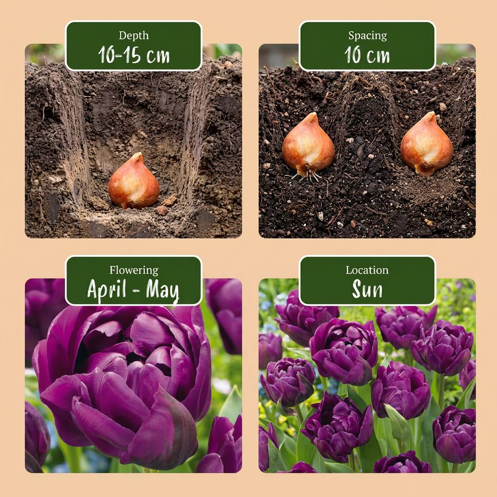 La Green Touch - Tulipe double lilas - 12 bulbes - calibre 11/12 - Image 4