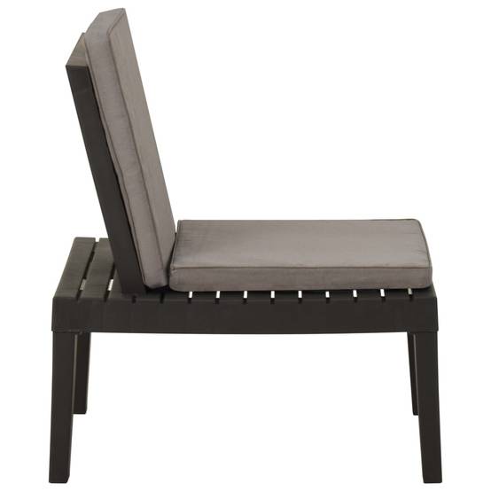 Chaise de salon de jardin plastique gris 65 x 65 x 70 cm - PANGIVO - Image 3