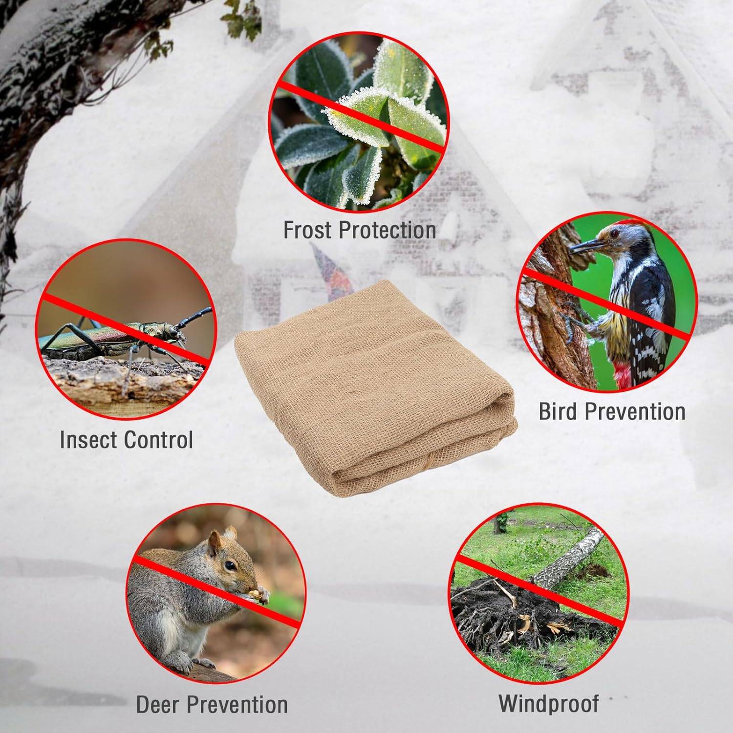 IntiMeg - Grande housse de protection contre le gel avec cordon de serrage, housse d'arbre, protection contre le gel pour plantes d'extérieur, 110 x 180 cm - Image 4