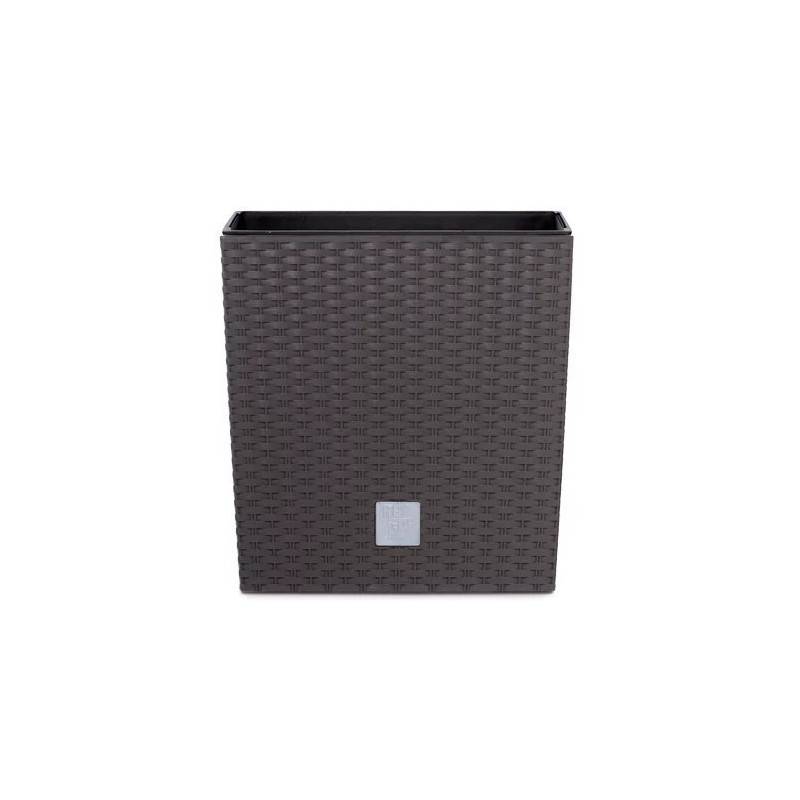 Lem Select - Jardinière plastique RATO brun - Effet Rotin tressé- 4L - 17 cm effet - Imagen 1