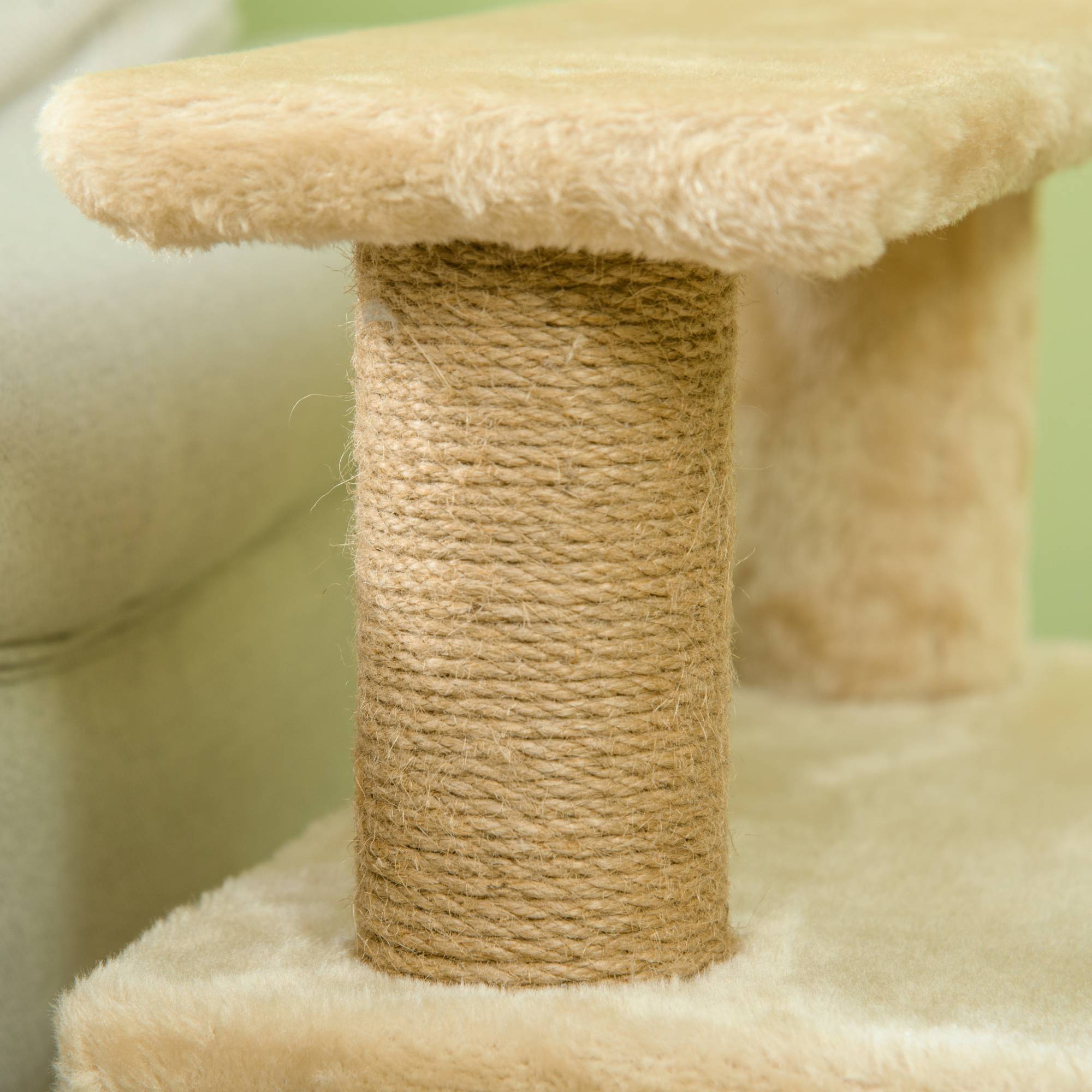 Escalier animaux, arbre à chat, 4 marches, balle, niche, réglable, 60x40x66cm, beige - Image 10
