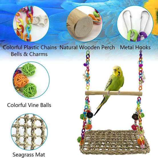 Balançoire en jonc de mer pour petits oiseaux DtopbuyAge - Image 3