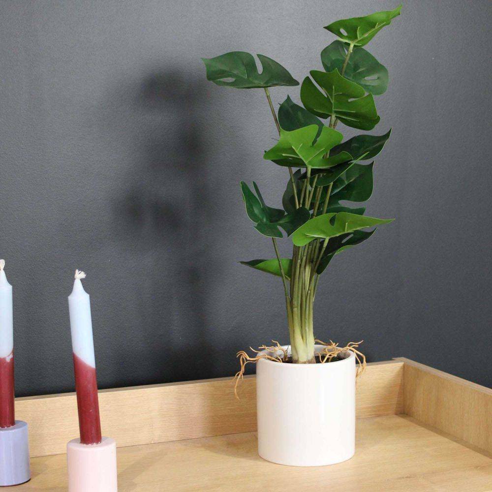 Ligne Deco - Monstera artificiel pot en céramique 50 cm Ligne Deco - Imagen 2