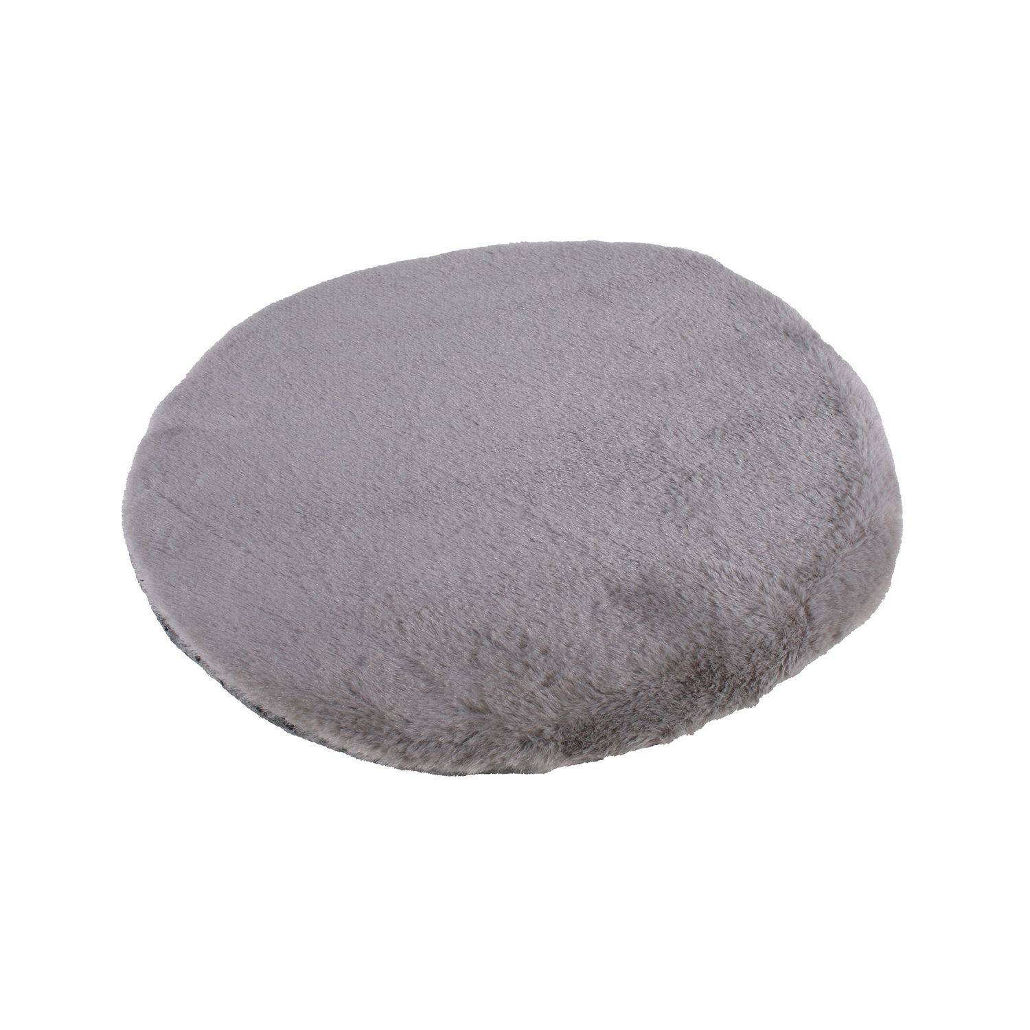 Sans Marque - Lot de 6 galettes de chaises rondes imitiation fourrure - Diamètre 34 cm - Gris - Toilinux - Imagen 1