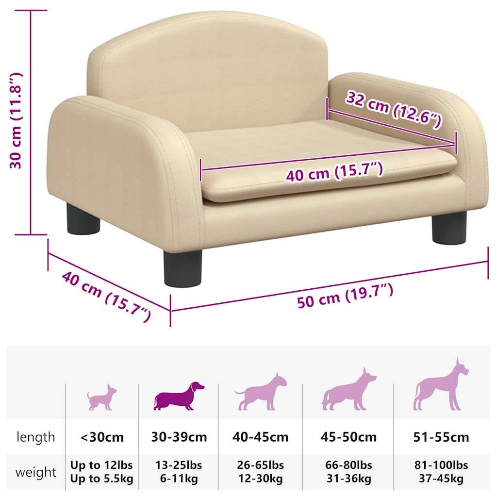 ComfortXL - Canapé pour petit chien en tissu doux structure bois massif salon Crème 50cm – ComfortXL Pet Living - Image 7