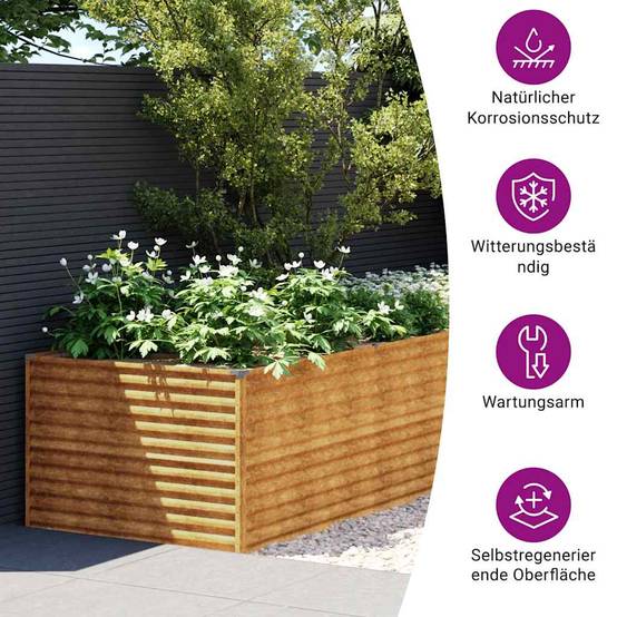 ComfortXL - Carré potager XXL acier Corten 479x100cm pour grand jardin potager – ComfortXL Outdoor Living - Image 8