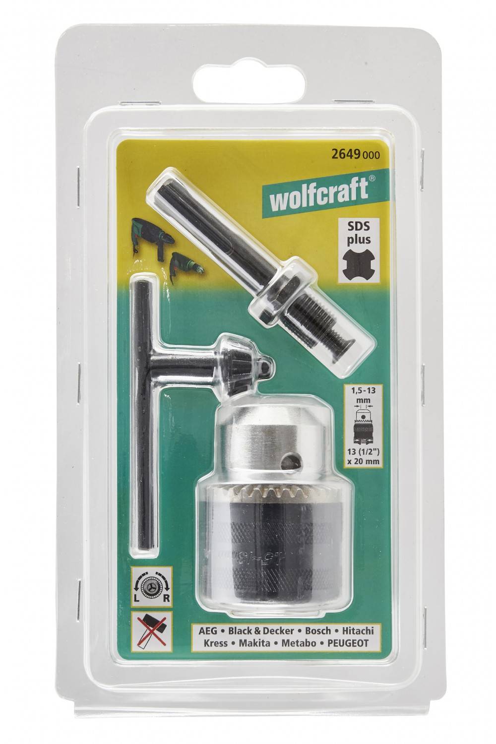 Wolfcraft - Mandrin sds plus WOLFCRAFT, Diam.13 mm - Imagen 2