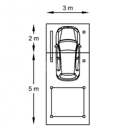 Carport 3064 x 7064 mm avec abri de rangement, Ancrage A visser - Imagen 3
