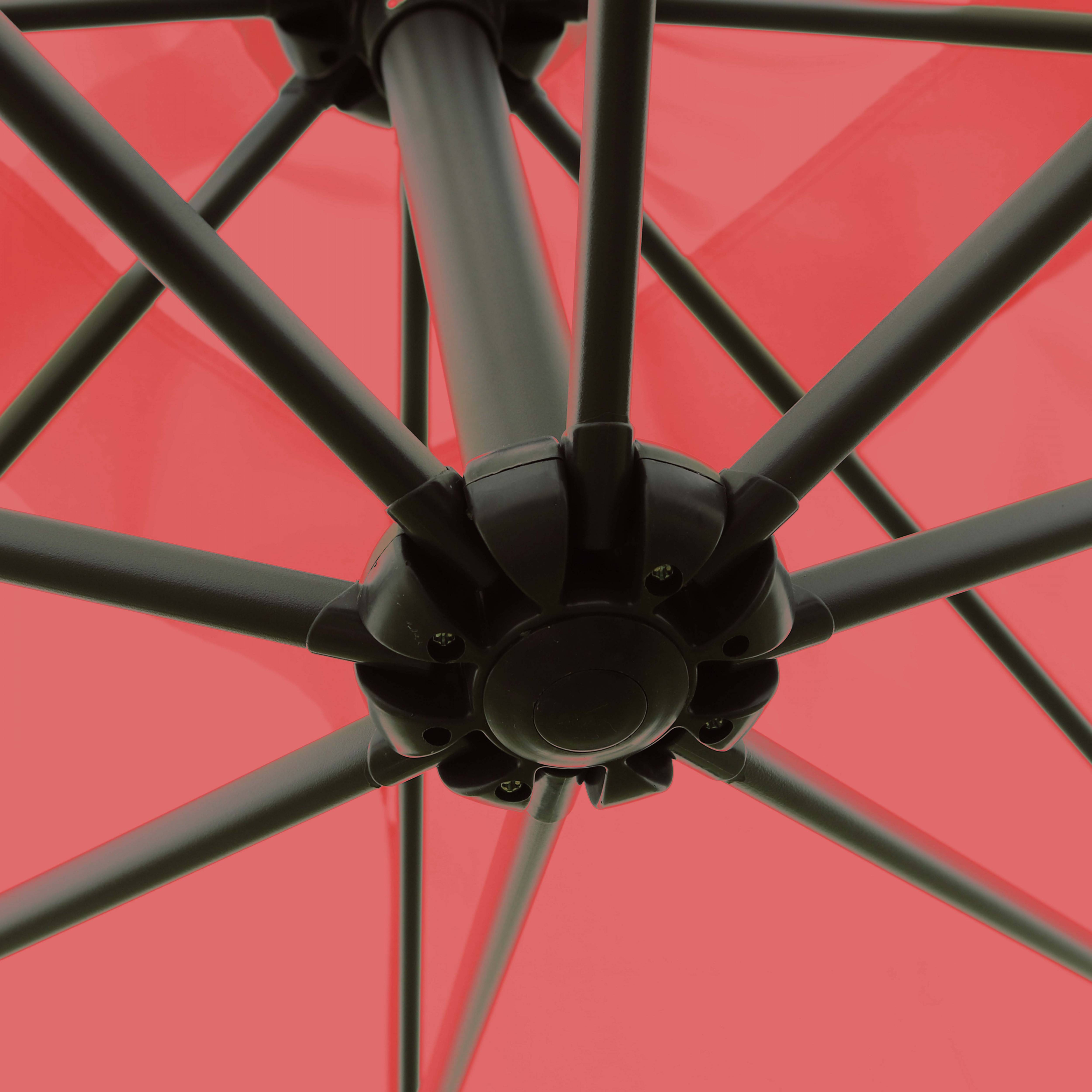 Oviala - Parasol déporté 3x3m et 4 dalles à remplir acier rouge Genova - Oviala - Imagen 3