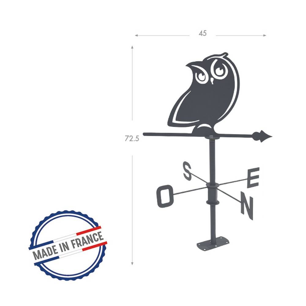 Louis Moulin - Girouette Hibou - 45x72,5 cm - anthracite Louis Moulin - Imagen 2
