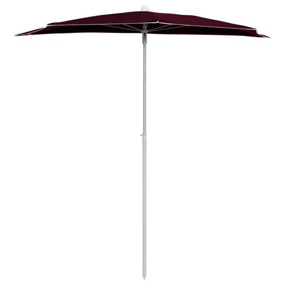 Maison Chic - Demi-parasol de jardin | Parasol d'extérieur avec mât 180x90 cm rouge bordeaux Maison Chic - Image 3