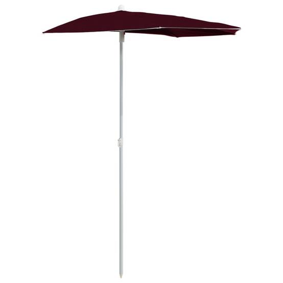 Maison Chic - Demi-parasol de jardin | Parasol d'extérieur avec mât 180x90 cm rouge bordeaux Maison Chic - Image 1