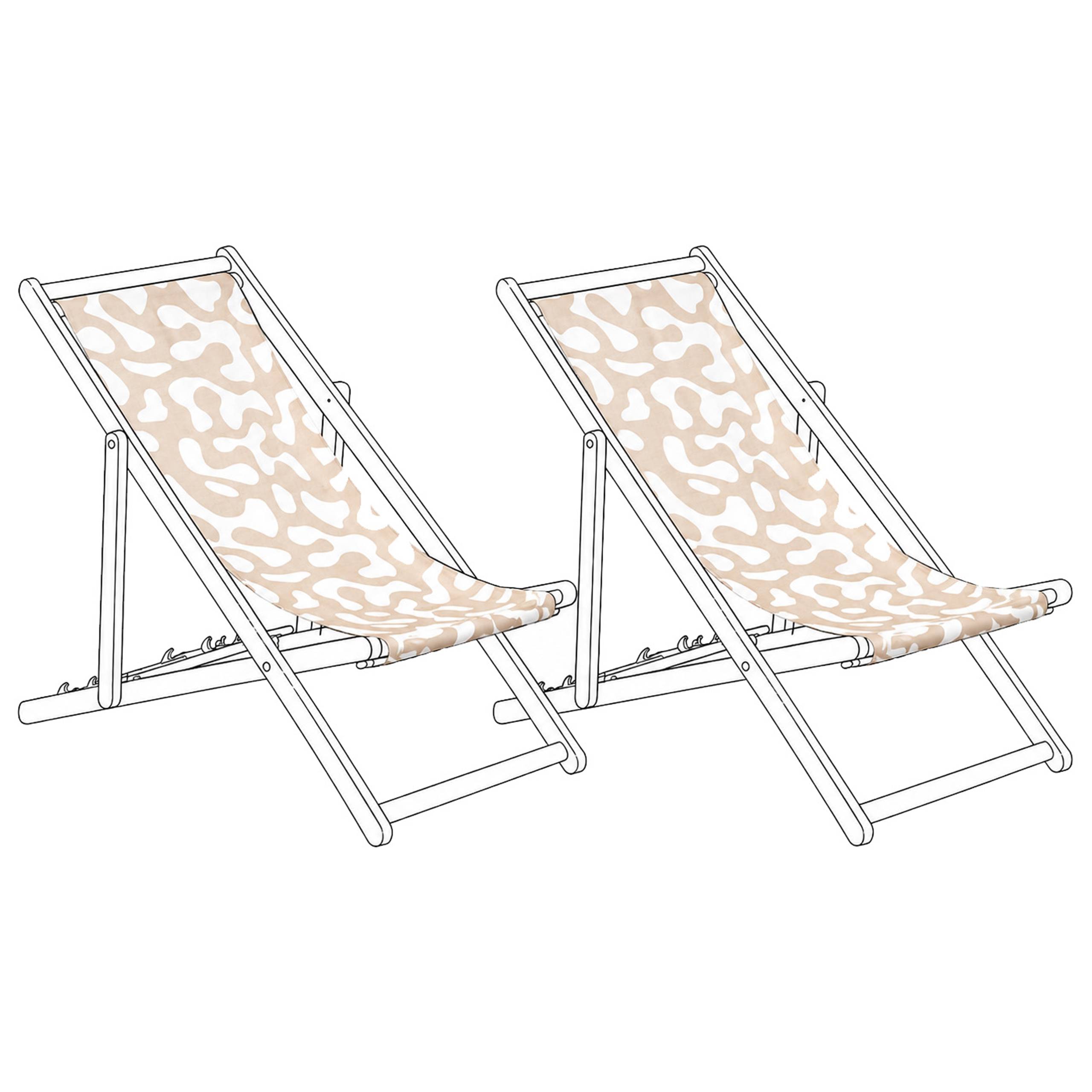 Beliani - Toile pour transat et chilienne Polyester Beige ANZIO/AVELLINO - 44x113x1- Beliani - Image 2