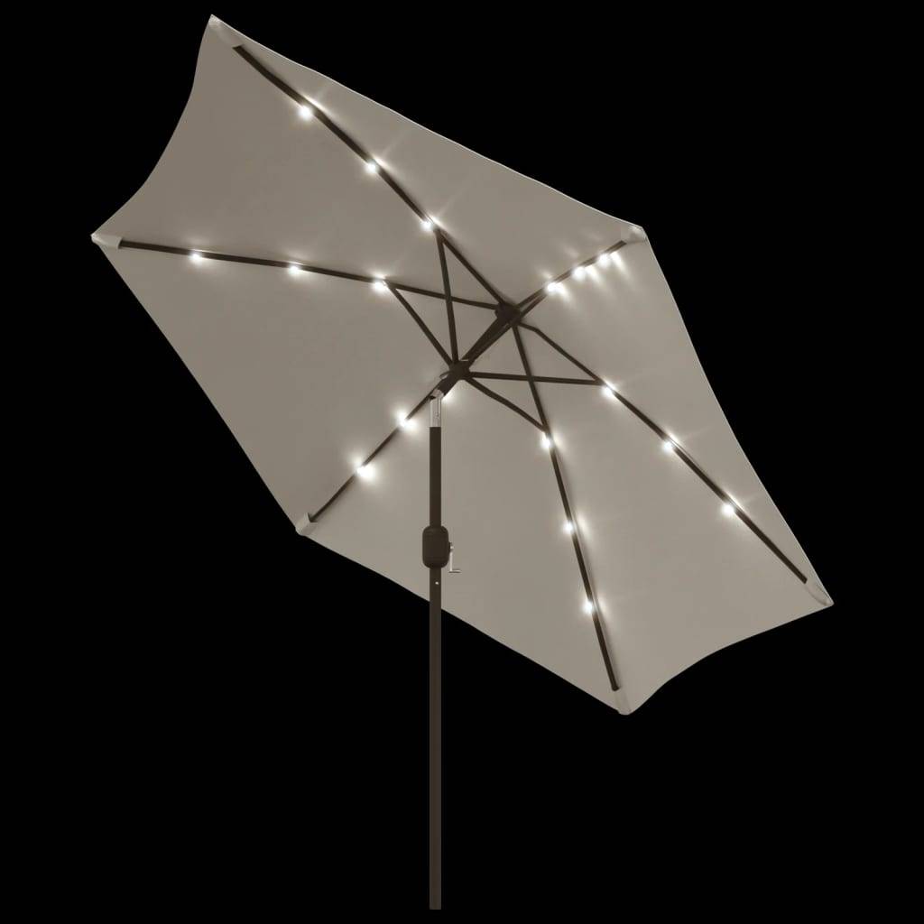 PANGIVO - Parasol déporté LED acier et polyester blanc sable 300 x 300 x 225 cm - PANGIVO - Image 5