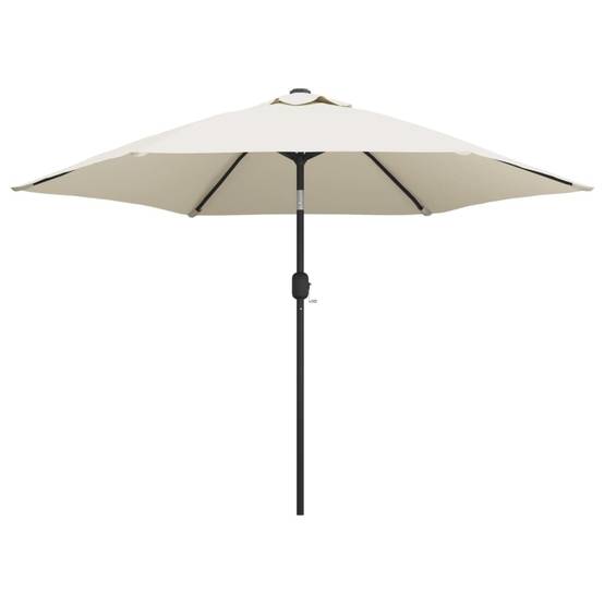 PANGIVO - Parasol déporté LED acier et polyester blanc sable 300 x 300 x 225 cm - PANGIVO - Image 2