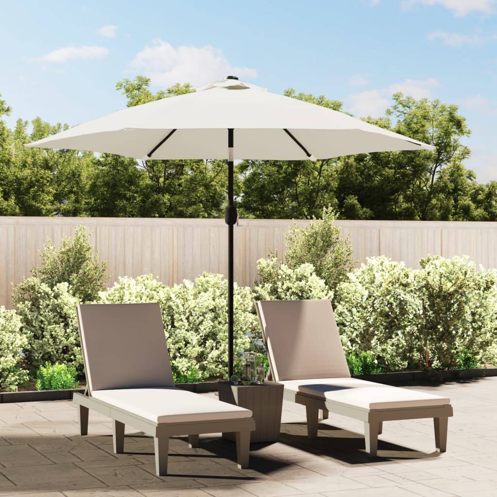 PANGIVO - Parasol déporté LED acier et polyester blanc sable 300 x 300 x 225 cm - PANGIVO - Image 1