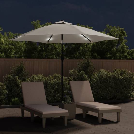 PANGIVO - Parasol déporté LED acier et polyester blanc sable 300 x 300 x 225 cm - PANGIVO - Image 3
