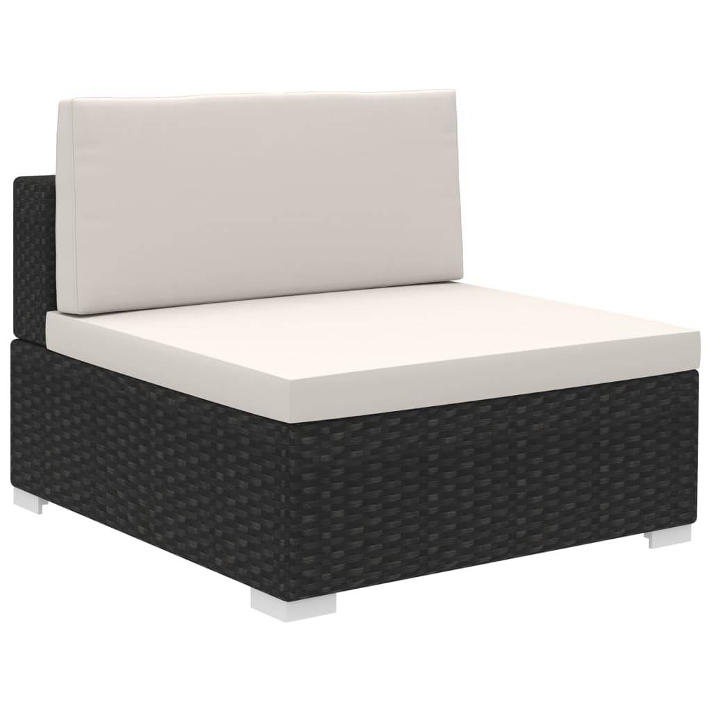 Vidaxl - Salon de jardin 6 pcs avec coussins Résine tressée Noir vidaXL 41257 - Image 4