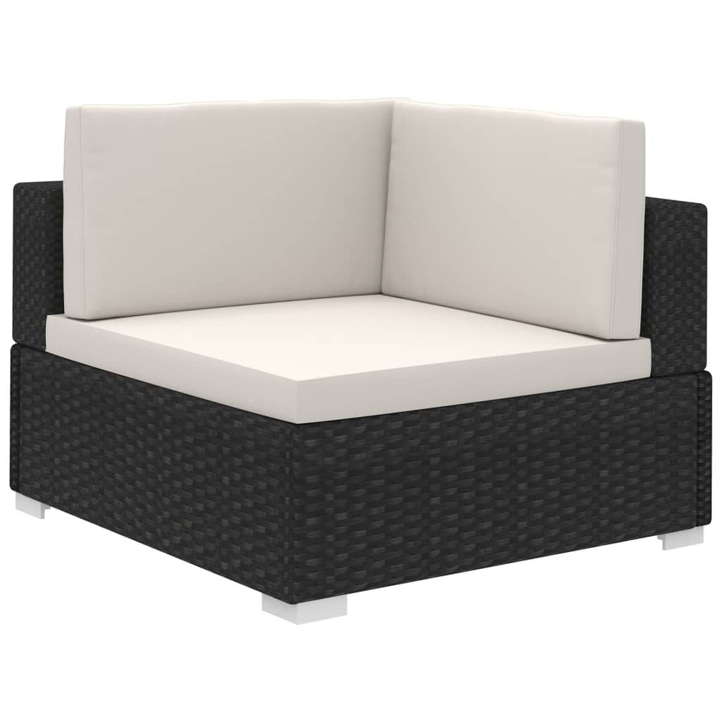 Vidaxl - Salon de jardin 6 pcs avec coussins Résine tressée Noir vidaXL 41257 - Image 5