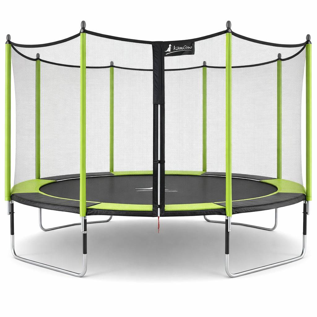 Kangui - Trampoline jardin Ø 430 cm + filet de sécurité - JUMPI 430 - Noir/Vert Kangui - Image 1