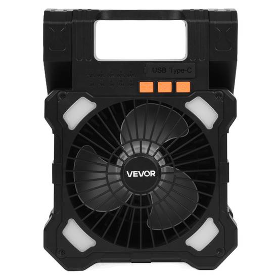 Vevor - VEVOR Ventilateur solaire rechargeable 20000mAh, 20cm. LED, 5 vitesses, minuterie. Pour camping. - Image 9