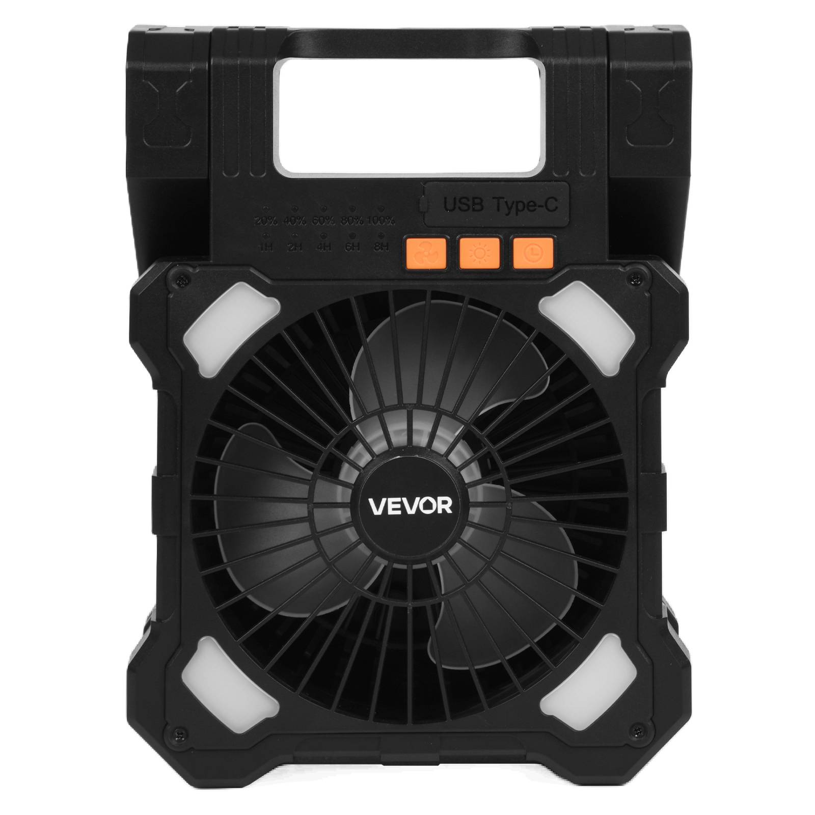 Vevor - VEVOR Ventilateur solaire rechargeable 20000mAh, 20cm. LED, 5 vitesses, minuterie. Pour camping. - Image 9