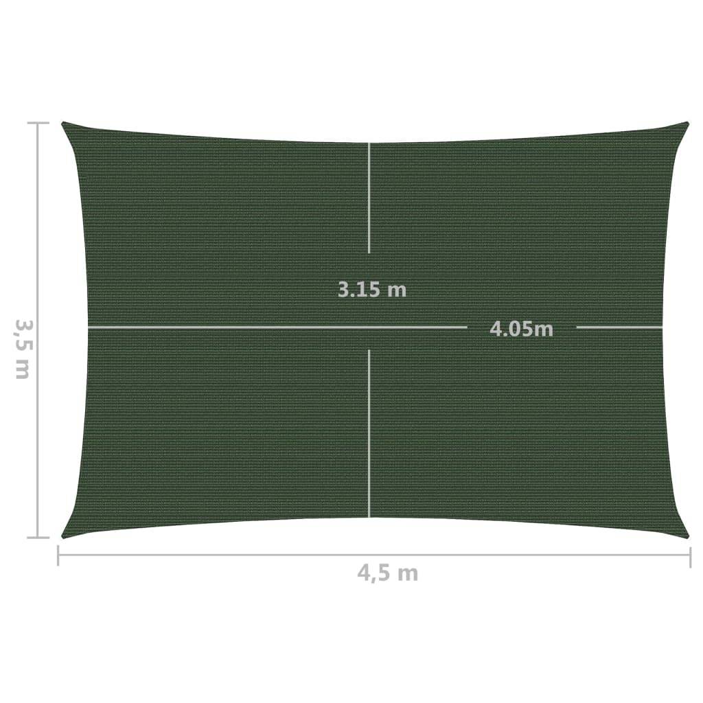 Helloshop26 - Voile toile d'ombrage parasol160 g/m² PEHD 3,5 x 4,5 m vert foncé - Imagen 6