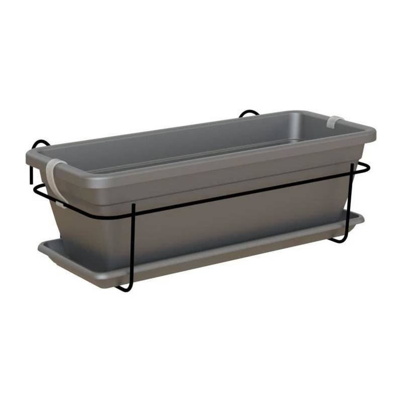 Artevasi - Artevasi - Kit Balcon Jardiniere Venezia 50cm Anthracite 50 X 19,5 X H16,3 Cm - 1,13l - Imagen 1