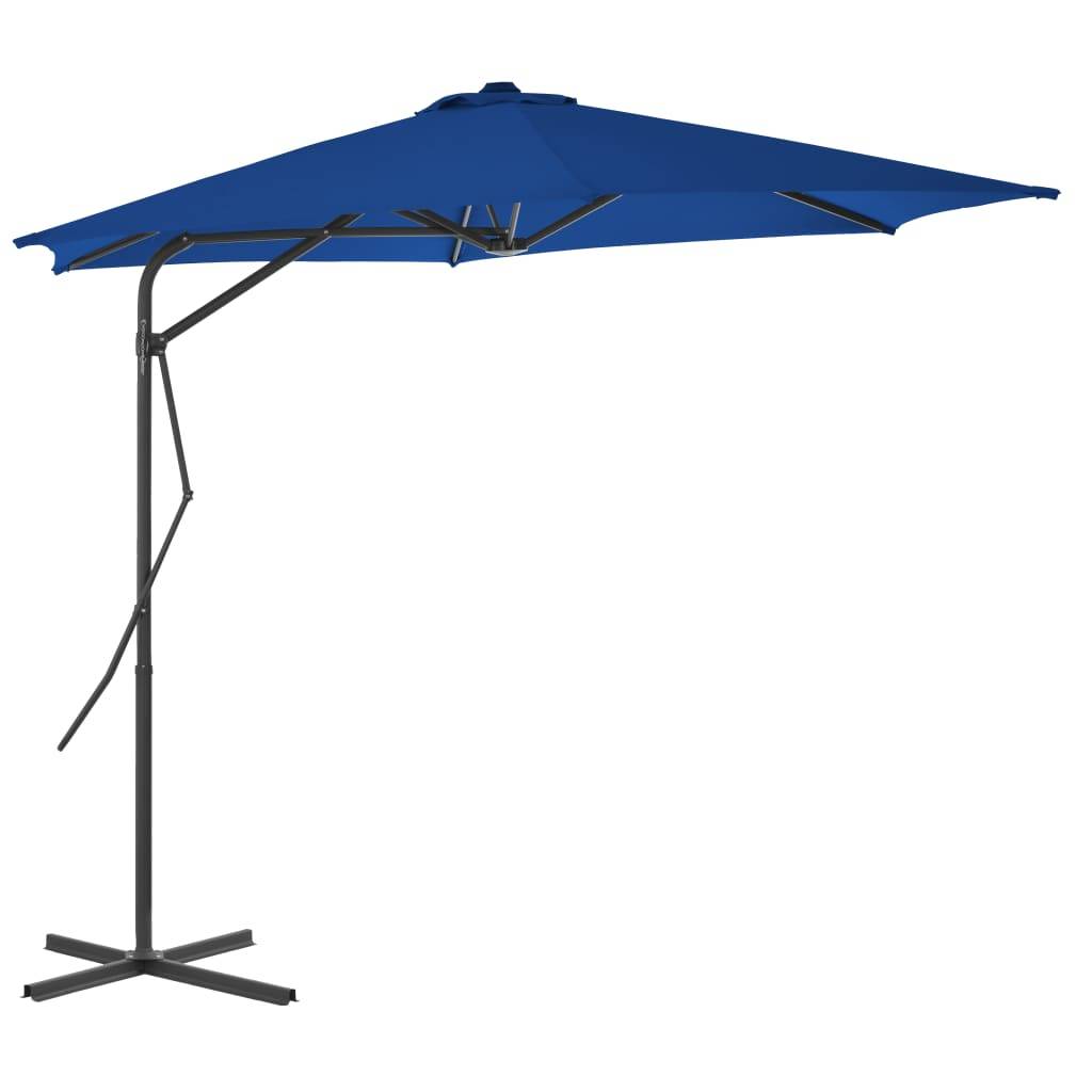 Helloshop26 - Parasol d'extérieur avec mât en acier 300 x 230 cm bleu - Imagen 1