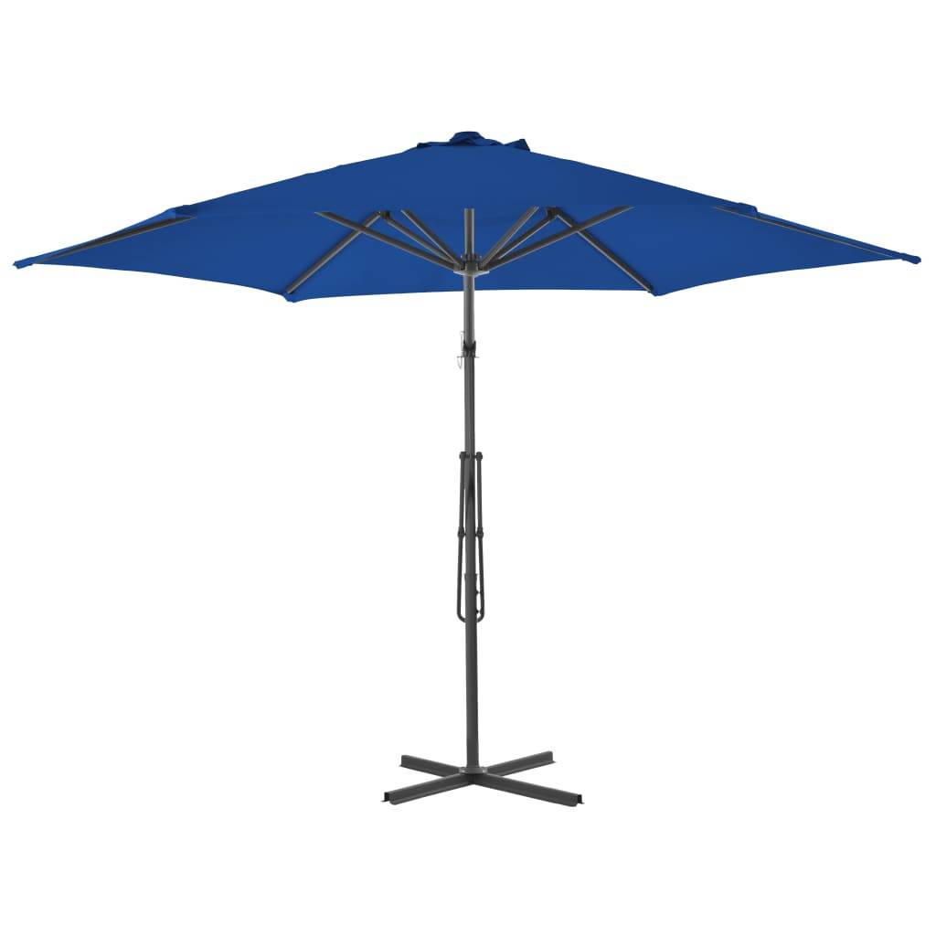 Helloshop26 - Parasol d'extérieur avec mât en acier 300 x 230 cm bleu - Imagen 2