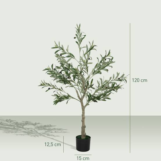 Olivier artificiel 120 cm plante artificielle intérieur, fausse plante décoration pour maison, bureau, salon, chambre - Image 5
