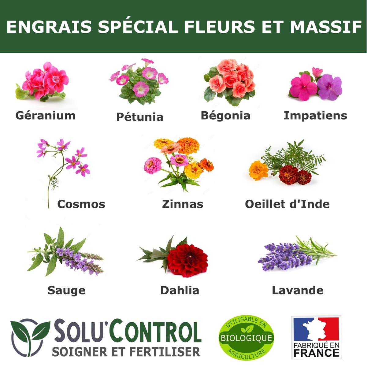 SOLU’CONTROL - 5 kg - Engrais Spécial Fleurs et Massifs NPK 5-5-10 - Favorise une floraison abondante, éclatante et durable - UAB - Image 2